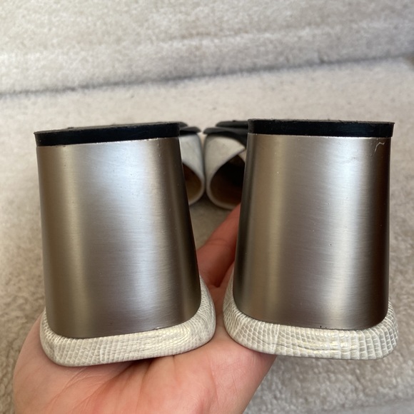 stuart weitzman snake embossed leather slides / mules - Picture 9 of 14